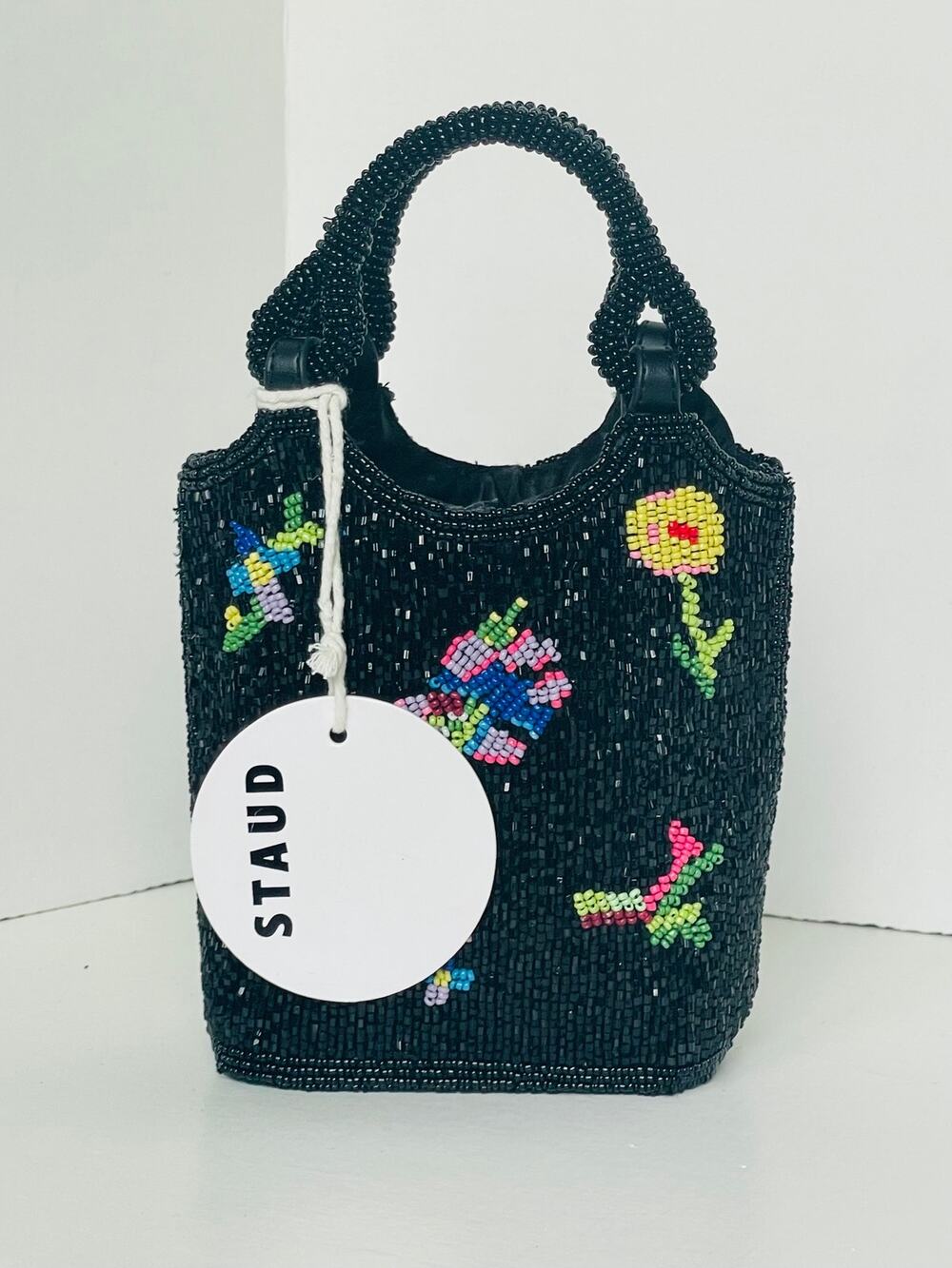 STAUD Zoe First Bloom Night Beaded Floral Crossbody Bag